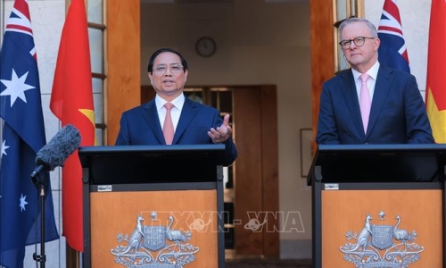 Thủ tướng Australia và Thủ tướng Phạm Minh Chính công bố thiết lập quan hệ Đối tác Chiến lược toàn diện