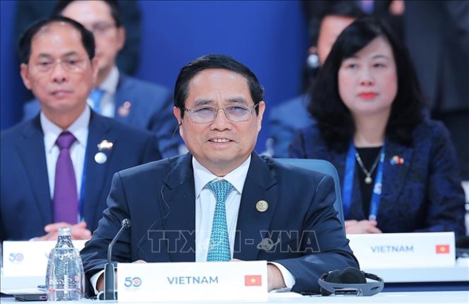 Thủ tướng Phạm Minh Chính dự phiên họp toàn thể. (Ảnh: TTXVN)