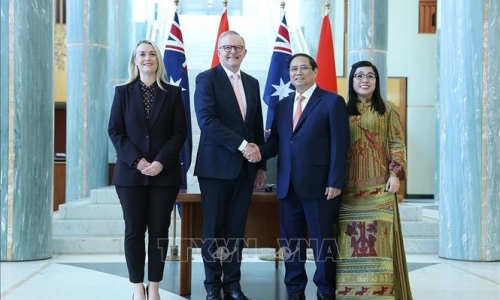 Thủ tướng Anthony Albanese chủ trì lễ đón Thủ tướng Phạm Minh Chính thăm chính thức Australia