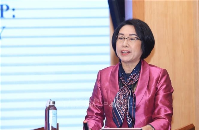 Bà Trần Thị Hồng Minh, Viện trưởng Viện Nghiên cứu quản lý kinh tế Trung ương. Ảnh: Tuấn Anh/TTXVN