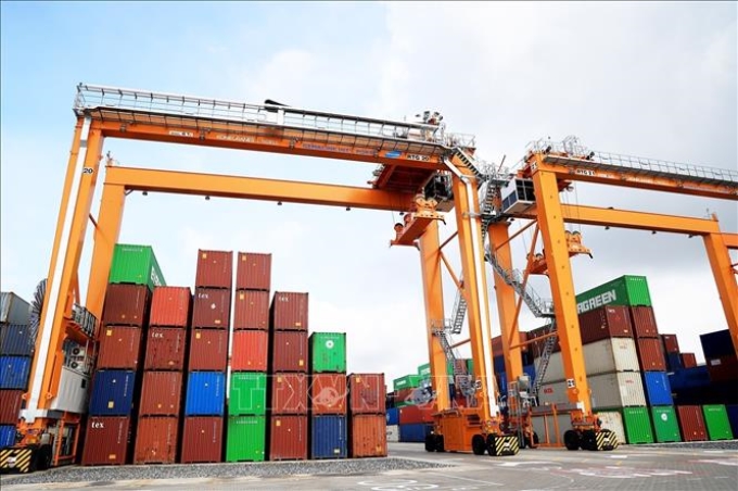 Kho bãi container tại cảng Gemalink, tỉnh Bà Rịa - Vũng Tàu. Ảnh minh họa: Hồng Đạt/TTXVN