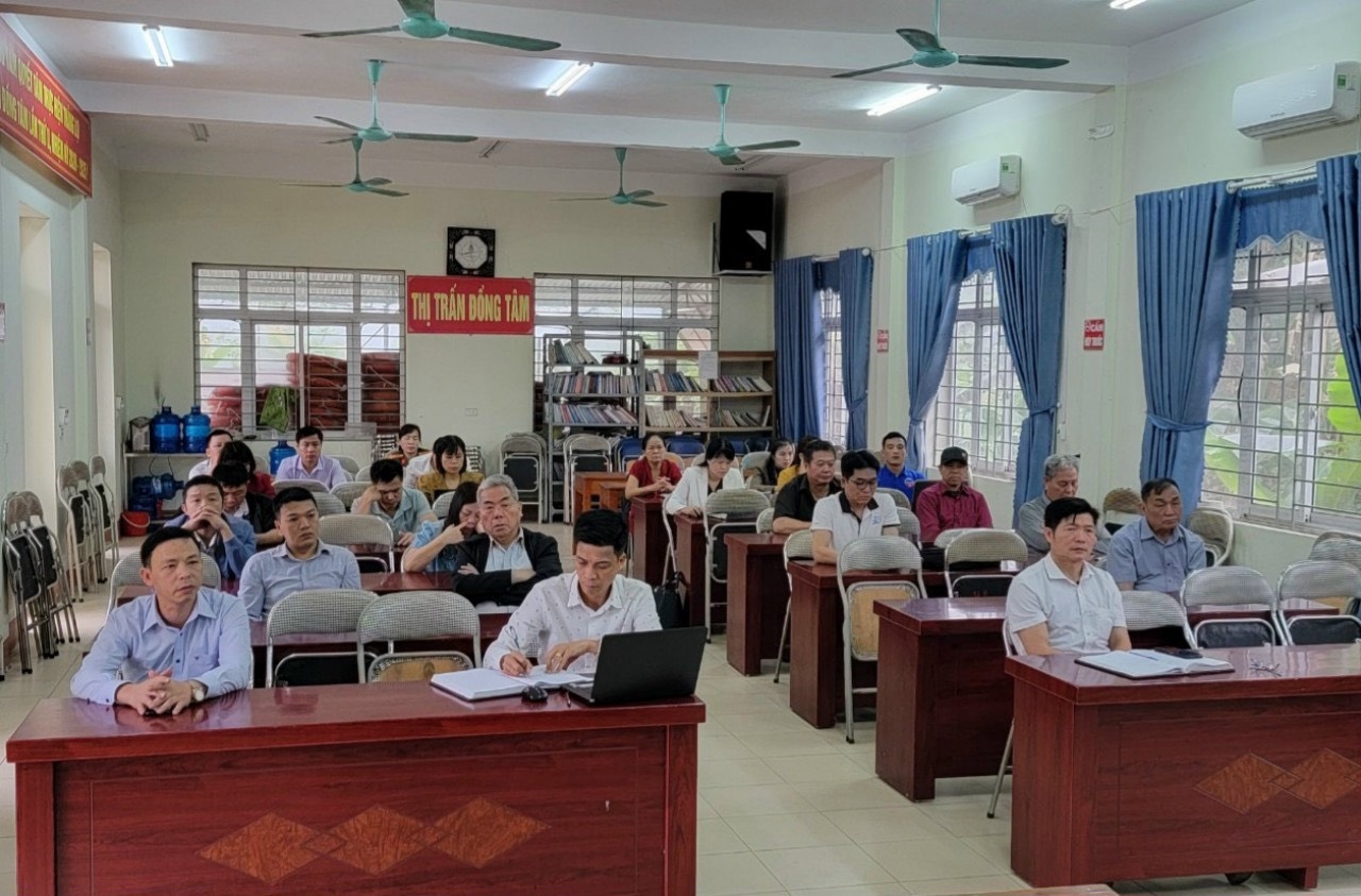 Hội nghị trực tuyến tại điểm cầu xã Đồng Tâm, tỉnh Bắc Kạn.