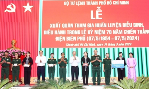 Bộ tư lệnh TP Hồ Chí Minh xuất quân lực lượng tham gia huấn luyện diễu binh, diễu hành kỷ niệm chiến thắng Điện Biên Phủ