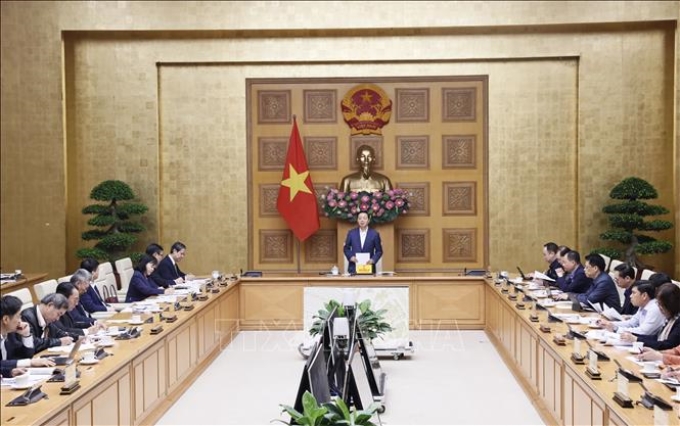 Phó Thủ tướng Trần Hồng Hà chủ trì phiên họp. (Ảnh: TTXVN)