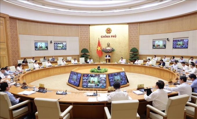 Thủ tướng Phạm Minh Chính chủ trì phiên họp Chính phủ thường kỳ tháng 3/2024 và Hội nghị Chính phủ với địa phương. (Ảnh: TTXVN)