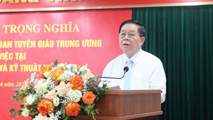 Bí thư Trung ương Đảng, Trưởng Ban Tuyên giáo Trung ương Nguyễn Trọng Nghĩa phát biểu chỉ đạo.