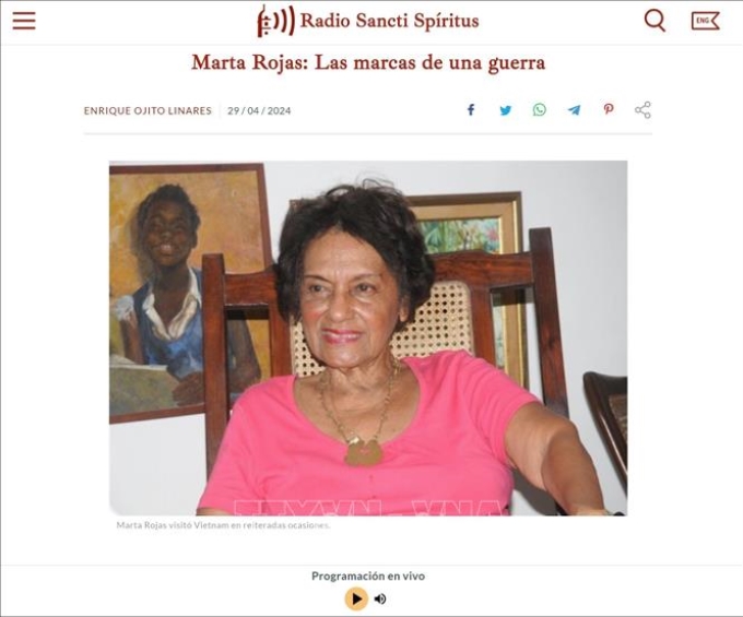Cố nhà báo Marta Rojas là nhà báo quốc tế cuối cùng thực hiện phỏng vấn Bác trước khi Người qua đời. (Ảnh: TTXVN)