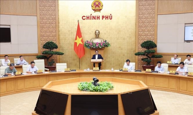 Thủ tướng Phạm Minh Chính chủ trì Phiên họp Chính phủ thường kỳ tháng 4 năm 2024. (Ảnh: TTXVN)