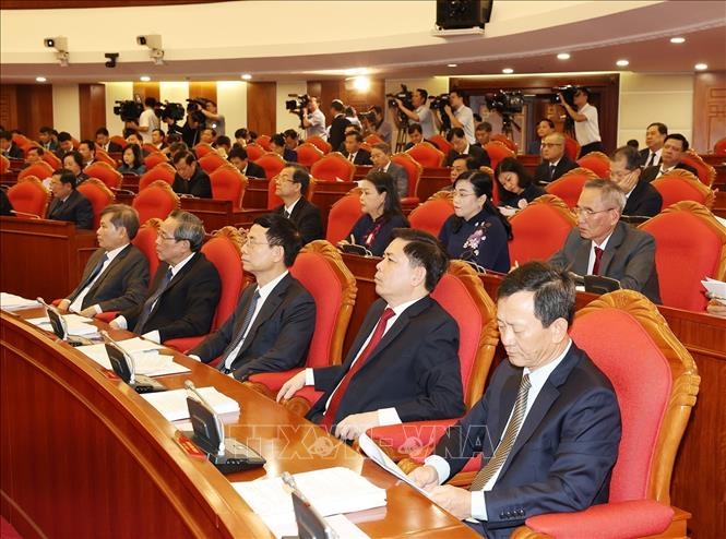 Các đại biểu dự Hội nghị Trung ương lần thứ chín, khóa XIII.