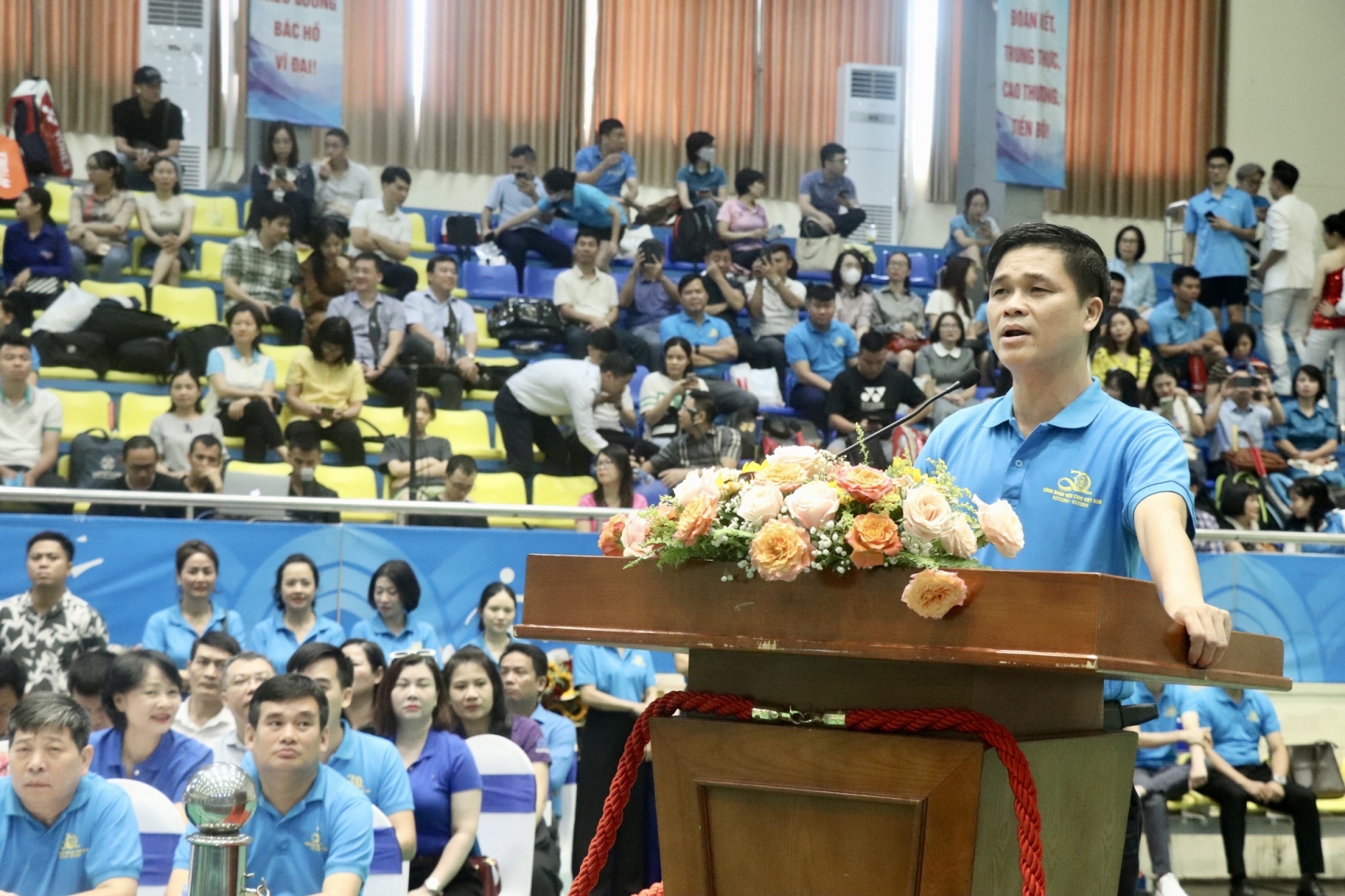 Đồng chí Ngọ Duy Hiểu, Phó Chủ tịch Tổng Liên đoàn, Chủ tịch Công đoàn Viên chức Việt Nam phát biểu.