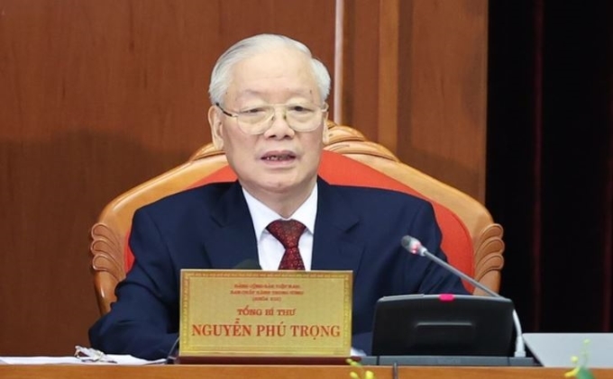 Tổng Bí thư Nguyễn Phú Trọng chủ trì hội nghị. Ảnh: VGP