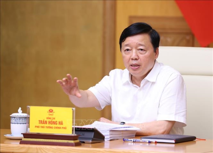 Phó Thủ tướng Trần Hồng Hà phát biểu chỉ đạo cuộc họp. Ảnh: Văn Điệp/TTXVN