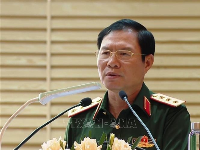 Thượng tướng Nguyễn Tân Cương phát biểu chỉ đạo tại khai mạc tập huấn.