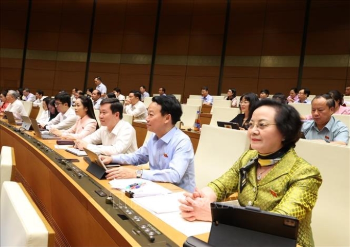 Đoàn đại biểu Quốc hội tỉnh Yên Bái dự phiên họp. Ảnh: Văn Điệp/TTXVN