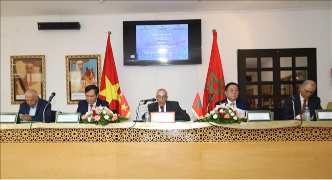 Các diễn giả tại hội thảo “Chủ tịch Hồ Chí Minh và phong trào giải phóng dân tộc tại châu Phi, quan hệ Việt Nam - Maroc”
