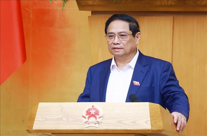 Thủ tướng Phạm Minh Chính chủ trì Phiên họp Chính phủ thường kỳ tháng 5 năm 2024. (Ảnh: TTXVN)