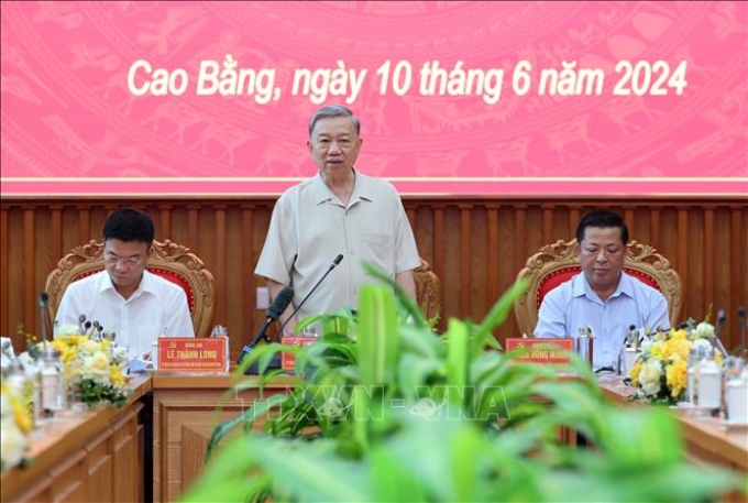 Chủ tịch nước Tô Lâm phát biểu chỉ đạo. (Ảnh: TTXVN)