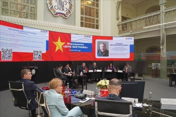 Hội thảo "Ngày Việt Nam" tại Đại học tổng hợp Kinh tế Nga Plekhanov, ngày 29/5. Ảnh minh họa: Quang Vinh/PV TTXVN tại LB Nga