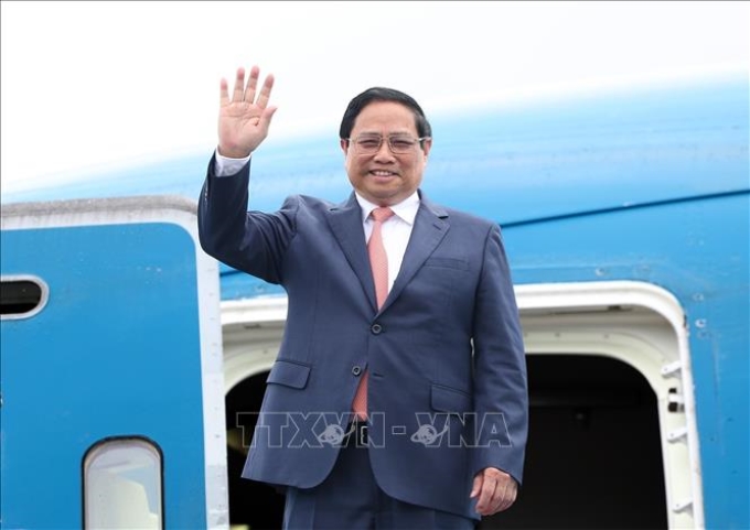 Thủ tướng Phạm Minh Chính rời Hà Nội, lên đường tham dự Diễn đàn Kinh tế thế giới và làm việc tại Trung Quốc. (Ảnh: TTXVN)