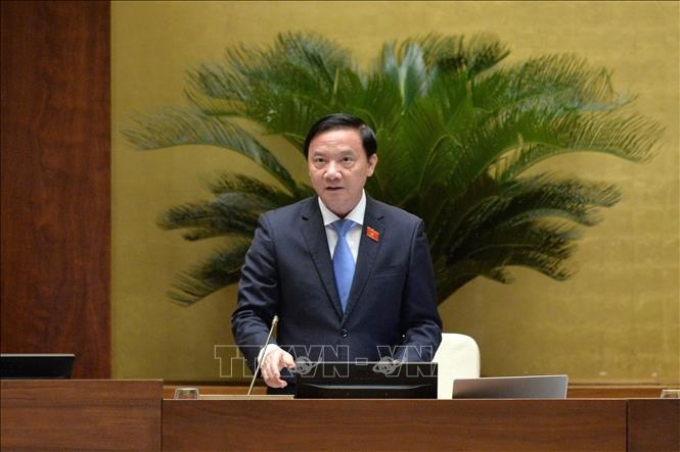 Phó Chủ tịch Quốc hội Nguyễn Khắc Định điều hành phiên họp. Ảnh: Doãn Tấn/TTXVN