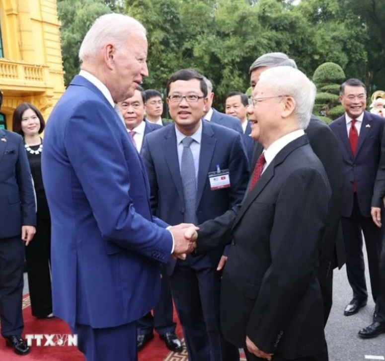 Tổng Bí thư Nguyễn Phú Trọng đón Tổng thống Hoa Kỳ Joe Biden thăm cấp Nhà nước tới Việt Nam từ ngày 10 đến 11/9/2023.