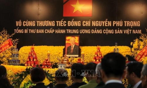 Lễ viếng Tổng Bí thư Nguyễn Phú Trọng tại xã Đông Hội, huyện Đông Anh