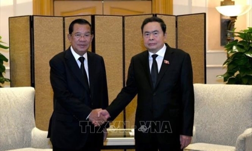 Chủ tịch Quốc hội Trần Thanh Mẫn tiếp Chủ tịch Thượng viện Campuchia Hun Sen