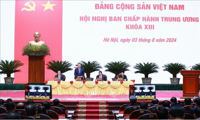 Quang cảnh phiên khai mạc Hội nghị Ban Chấp hành Trung ương khóa XIII.