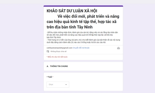 Tây Ninh: Tổ chức điều tra dư luận xã hội về việc đổi mới, phát triển và nâng cao hiệu quả kinh tế tập thể, hợp tác xã