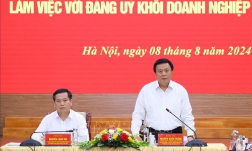 Đoàn Tiểu ban Văn kiện Đại hội XIV của Đảng làm việc với Đảng ủy Khối doanh nghiệp Trung ương