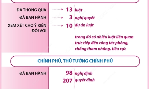 Nhiều quy định của Đảng, pháp luật của Nhà nước được sửa đổi, bổ sung, ban hành mới, phục vụ trực tiếp cho công tác phòng, chống tham nhũng, tiêu cực