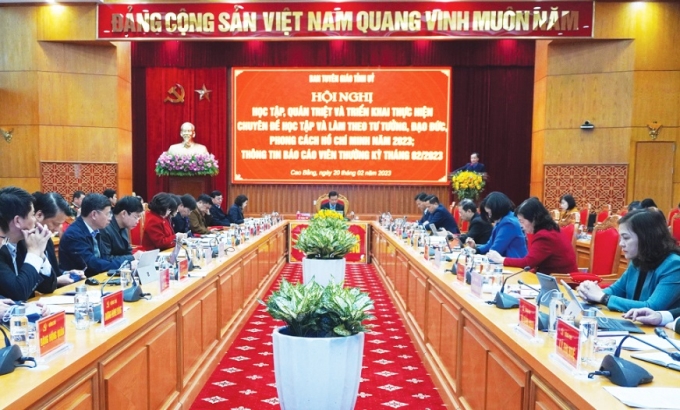 Ban Tuyên giáo Tỉnh ủy Cao Bằng tổ chức Hội nghị học tập, quán triệt và triển khai thực hiện Chuyên đề học tập và làm theo tư tưởng, đạo đức, phong cách Hồ Chí Minh, năm 2023. (Ảnh minh họa).