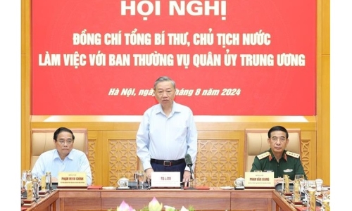 Tổng Bí thư, Chủ tịch nước Tô Lâm làm việc với Ban Thường vụ Quân ủy Trung ương