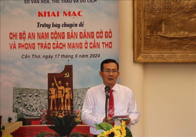 Ông Nguyễn Minh Tuấn, Giám đốc Sở Văn hóa, Thể thao và Du lịch thành phố Cần Thơ phát biểu khai mạc.