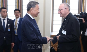 Tổng Bí thư, Chủ tịch nước Tô Lâm gặp Thủ tướng Vatican