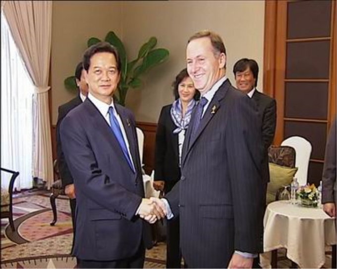 Thủ tướng Nguyễn Tấn Dũng và Thủ tướng John Key. Ảnh: Chinhphu.vn